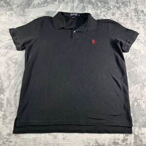 US Polo Assn Mens Black Performance Pique Polo Shirt Big Tall Size 2XL